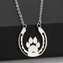 BEKECH Pet Lovers Gift Paw Horseshoe Pendent Necklace Dog Paw Good Luck Charm Horse Shoe Charm Jewelry Gift for Women Girls Dog Owner Pet Sitter