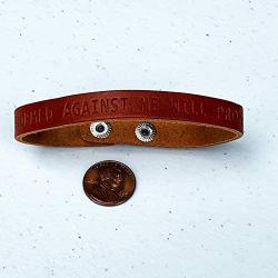 No Weapon Formed Against Me Will Prosper Isaiah 54:17 (aensm) Small Leather Bracelet