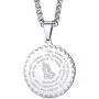 MOO&LEE Serenity Prayer Lords Prayer Coin Pendant Necklace for Men Christian Jewelry 24 Inch Stainless Steel Link Chain