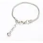 RUBYCA 10pcs White Silver Plated Heart Lobster European Snake Chain Bracelets fit Charm Beads 7.5'' RUBYCA 10pcs White Silver Plated Heart Lobster European Snake Chain Bracelets fit Charm Beads 7.5''