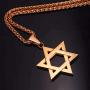 JewelBeauty Star of David Pendant Necklace Stainless Steel Jewish Jewelry for Men Women Religious Free 24'' Chain