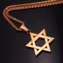 JewelBeauty Star of David Pendant Necklace Stainless Steel Jewish Jewelry for Men Women Religious Free 24'' Chain