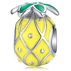 ABAOLALA Fruits Charm 925 Sterling Silver Watermelon, Apple, Banana, Pineapple, Avocado Beads fit 3mm Pandora Charms - Fruit Lovers