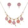 Eran Fashions Pink Girls Jewelry Candy Cloud Lollipop Rose Flower Enamel Gold Necklace and Earrings Set for Little Girls Teens Stud Earrings Jewelry Set in Gift Box
