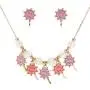 Eran Fashions Pink Girls Jewelry Candy Cloud Lollipop Rose Flower Enamel Gold Necklace and Earrings Set for Little Girls Teens Stud Earrings Jewelry Set in Gift Box