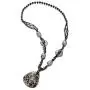 COOLSTEELANDBEYOND Black Statement Necklace Long Gem Stone Beads Chain Large Dangling Leopard Print Resin Sector Charm COOLSTEELANDBEYOND Black Statement Necklace Long Gem Stone Beads Chain Large Dangling Leopard Print Resin Sector Charm