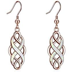LUHE Celtic Earrings Sterling Silver Oxidized Good Luck Irish Vintage Celtic Knot Dangle Dangling Earrings Jewelry Dangles Gifts for Women Girls