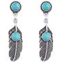 Givihoka Turquoise Dangle Earrings for Women – Big Blue Boho Vintage Statement Turquoise Earrings, Large Bohemian Retro Drop Turquoise Earrings