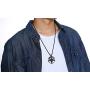 VNOX Church of Satan Seal of Baphomet Satanic Goat of Mendes Goat Head Devil Pendant Lucifer Necklace,Inverted Pentagram Amulet Jewelry