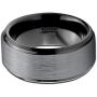 Charming Jewelers Tungsten Wedding Band Ring 10mm Men Women Comfort Fit 18k Yellow Rose Gold Black Grey Step Bevel Edge Brushed Polished