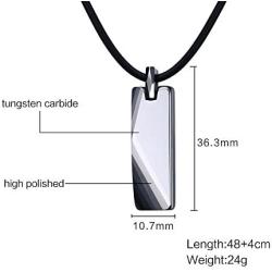 Mealguet Jewelry Tungsten Carbide Polished Vertical Bar Legend of Zelda Triforce Pendant Necklace with Black Cord