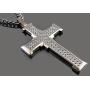Blackjack Jewelry Mens Stainless Steel Large Hip Hop CZ Cross Pendant with 24'' Curb Chain