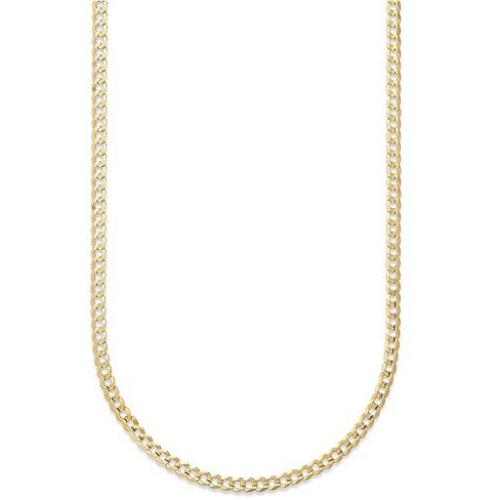18K Yellow Gold 3.5MM, 5MM, or 6.5MM Cuban Curb Link Chain Necklaces or Bracelets- Made in Italy-18 Karat
