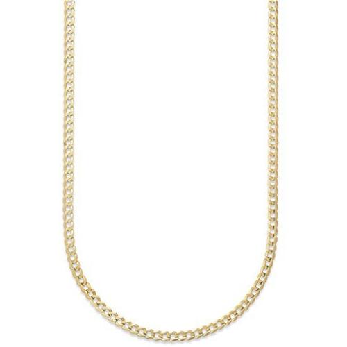 14K Gold 2.5MM, 4MM, 5MM, 6.5MM, 7.5MM, 9MM Cuban/Curb Chain Necklace and Bracelet - Made In Italy - Yellow, White, Rose