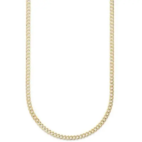 18K Yellow Gold 3.5MM, 5MM, or 6.5MM Cuban Curb Link Chain Necklaces or Bracelets- Made in Italy-18 Karat