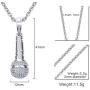 Mealguet Jewlery Stainless Steel Cubic Zirconia CZ Microphone Pendant Necklace for Women with Chain
