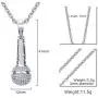 Mealguet Jewlery Stainless Steel Cubic Zirconia CZ Microphone Pendant Necklace for Women with Chain Mealguet Jewlery Stainless Steel Cubic Zirconia CZ Microphone Pendant Necklace for Women with Chain