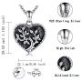 Tree of life Cremation Jewelry for Ashes Urn Necklace Pendant Charm for Women Memorial gifts Sterling Silver Keepsake Always in My Heart Memory Necklace Gift