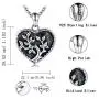 Tree of life Cremation Jewelry for Ashes Urn Necklace Pendant Charm for Women Memorial gifts Sterling Silver Keepsake Always in My Heart Memory Necklace Gift