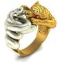 Snake Tiger Ring for Men, Gold Tiger Silver Snake Fighting, Vintage Gothic Red Eyes Tiger Head Ring, Punk Hip Hop Green Eyes Snake Wrap Ring, Viking Animal Jewelry Gift for Men Boys