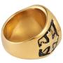 AsAlways Gold-Plated Stainless Steel St. Saint Joseph Medal Protect US Amulet Stainless Steel Solid Cross Catholics Ring