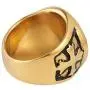 AsAlways Gold-Plated Stainless Steel St. Saint Joseph Medal Protect US Amulet Stainless Steel Solid Cross Catholics Ring