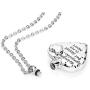 HQ Unisex No Longer by My Side But Forever in My Heart Dad&Mom Cremation Ashes Urn Pendant Silver Heart Memorial Necklace