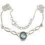 SilverStarJewel Natural Cab Labradorite Necklace 18.3'' 925 Pure Silver New Gemstone