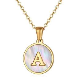 MissNity 18K Gold Plated Initial Letter Necklace in Stainless Steel for Women, Dainty 26 Alphabet A to Z Pendant Necklaces for Teen Girls Gifts, 18'' + 1.2'' Extender