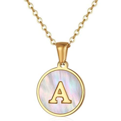 MissNity 18K Gold Plated Initial Letter Necklace in Stainless Steel for Women, Dainty 26 Alphabet A to Z Pendant Necklaces for Teen Girls Gifts, 18'' + 1.2'' Extender