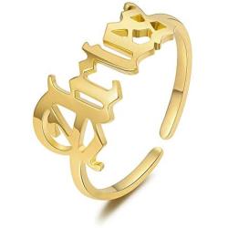 TOOPNK 16K Gold Plated Zodiac Rings for Women, Stainless Steel Zodiac Sign Ring, Adjustable 12 Constellation Ring, Dainty Birthday Gifts for Girls