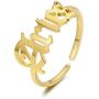 TOOPNK 16K Gold Plated Zodiac Rings for Women, Stainless Steel Zodiac Sign Ring, Adjustable 12 Constellation Ring, Dainty Birthday Gifts for Girls