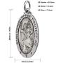 US Jewels And Gems 1.125in 925 Sterling Silver Antiqued Finish Oval Saint Christopher Pendant Necklace