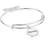 Alex and ANI Because I Love You Expandable Wire Bangle Bracelet for Women, Meaningful Charms, 2 to 3.5 in