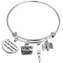UJIMS Writer Gift Writer Charm Bracelet A Writer is A World Trapped in A Person Literary Gift for Author Novelist Writing Jewelry for Her
