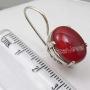 SilverStarJewel 925 Sterling Silver 10 x 14 mm Cab Carnelian Earrings 1.1'' Ladies Jewelry