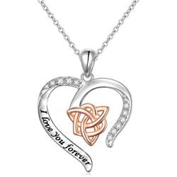 Sterling Silver Good Luck Irish Celtic Knot Love Knot Claddagh Lover Heart Shaped Pendant Necklace Bracelet