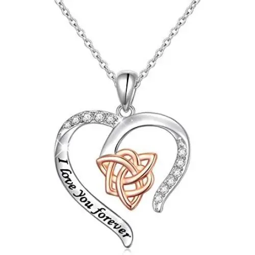 Sterling Silver Good Luck Irish Celtic Knot Love Knot Claddagh Lover Heart Shaped Pendant Necklace Bracelet Sterling Silver Good Luck Irish Celtic Knot Love Knot Claddagh Lover Heart Shaped Pendant Necklace Bracelet