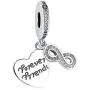 Beauty Heart Infinite Friend Charm 925 Sterling Silver Friendship Friend Forever Dangle Beads Fit Necklace and Bracelet Beauty Heart Infinite Friend Charm 925 Sterling Silver Friendship Friend Forever Dangle Beads Fit Necklace and Bracelet