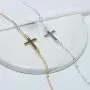TseanYi Cross Pendant Necklace Chain Silver Sidesway Cross Choker Necklace Short Chain Religion Necklace Jewelry for women and Girls (Silver)