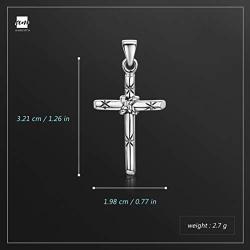 Amberta Unisex 925 Sterling Silver Cross Pendant