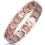 Elegant Mens Double Magnet Wide Copper Magnetic Therapy Bracelet Pain Relief for Arthritis and Carpal Tunnel