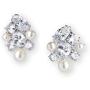 Mariell Handmade Bridal and Wedding Earrings with Cubic Zirconia and Ivory Pearl, Jewelry for Brides