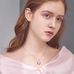 RMREWY 925 Sterling Silver Butterfly Necklace Colorful Cubic Zircon Butterfly Flower Pendant Necklace Jewelry Gift for Girlfriends or Women