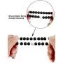 BBTO Howlite Bracelet Black Matte Agate Bracelet Couples Bracelet Distance Bracelet Energy Beads Bracelet (Style Set 1, 4 Pieces)