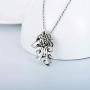 PDTJMTG Wolf Necklace 925 Sterling Silver Viking Jewelry for Men, 20”+2”