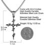 HZMAN Mens Vintage Silver Nail Cross Punk Gothic Stainless Steel Barbed Wire Pendant Necklacee 22+2 Inch