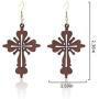 4 Pairs Engraving Geometry Drop Earrings Lightweight Ethnic Wood Earrings for Women Fashion Jewelry