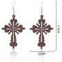 4 Pairs Engraving Geometry Drop Earrings Lightweight Ethnic Wood Earrings for Women Fashion Jewelry