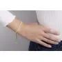 MIA SARINE Yellow Gold Plated Sterling Silver 6 8 Inch Round Cubic Zirconia Bridal Adjustable Bolo Tennis Bracelet for Women